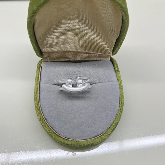 / Face Smiley Rhinestone Faux Pearl Ring FashionChic