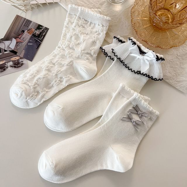 Ruffle Contrast Trim Socks SpreePicky