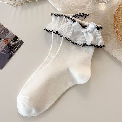 Ruffle Contrast Trim Socks SpreePicky