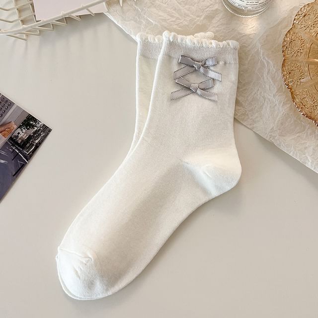 Ruffle Contrast Trim Socks SpreePicky