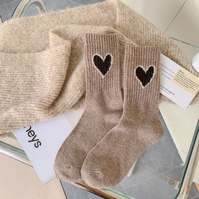 Heart Accent Crew Socks SpreePicky