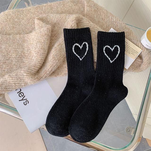 Heart Accent Crew Socks SpreePicky