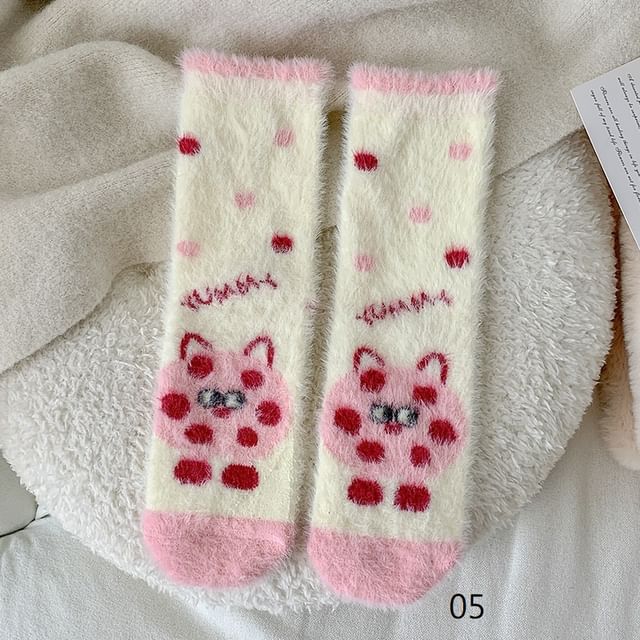 Dotted Fleece Crew Socks SpreePicky