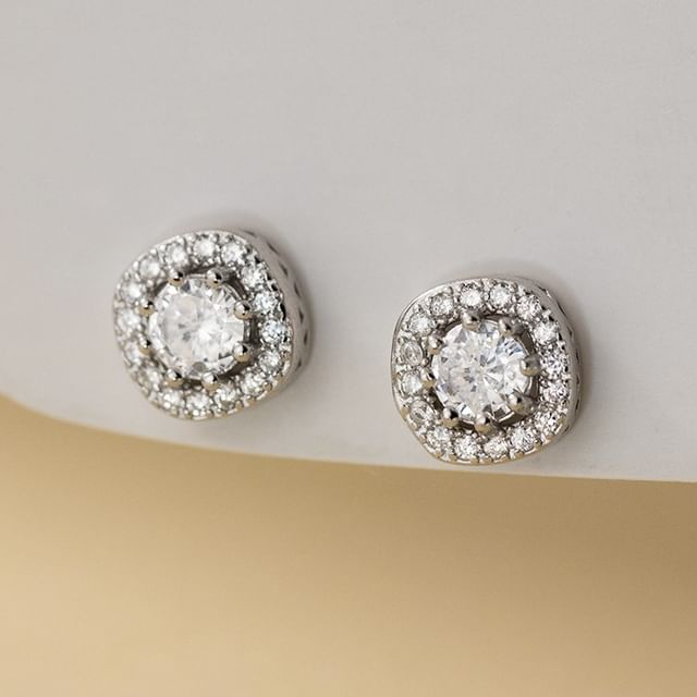 925 Sterling Silver Rhinestone Stud Earring SpreePicky