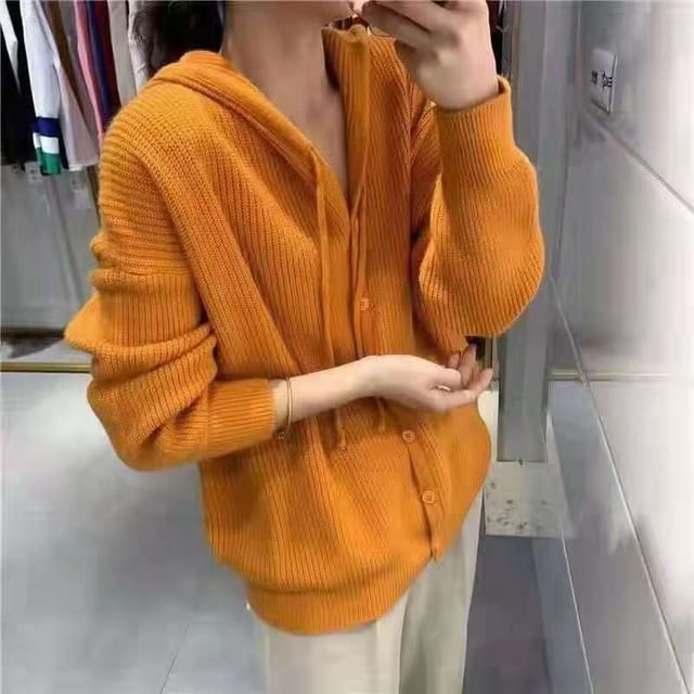 V-Neck Hooded Cardigan in 7 Colors SpreePicky