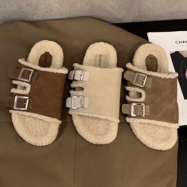 Fleece Slide Sandals SpreePicky