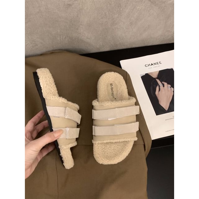 Plain Fleece Slide Sandals SpreePicky