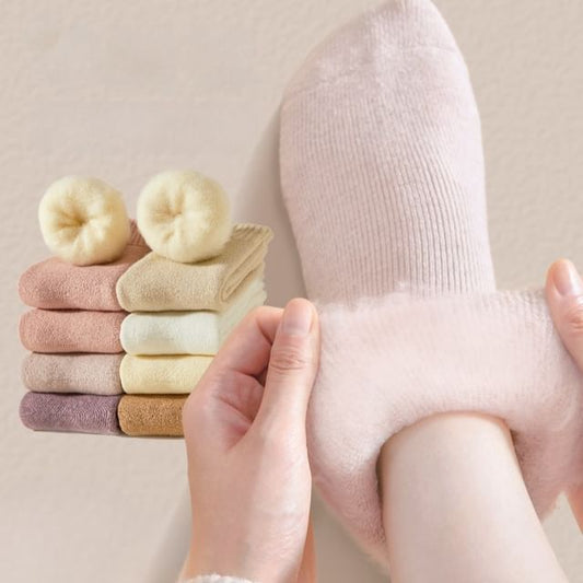 Plain Fleece-Lined Short Socks Set SpreePicky