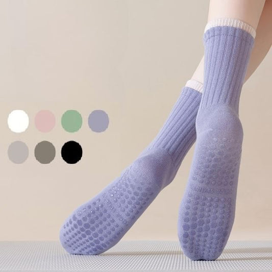 Contrast Trim Ribbed Yoga Short Socks / Set SpreePicky