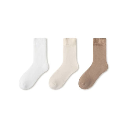 Plain Fleece-Lined Short Socks Set SpreePicky