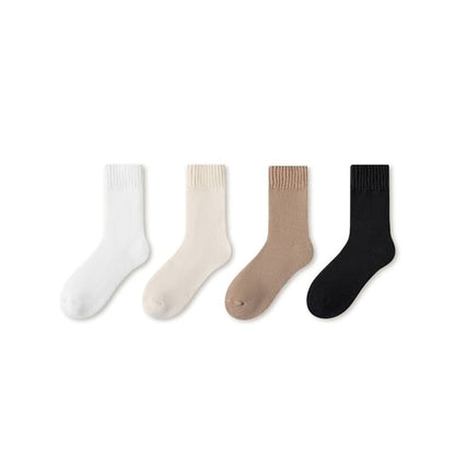 Plain Fleece-Lined Short Socks Set SpreePicky