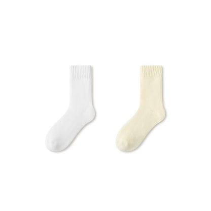 Plain Fleece-Lined Short Socks Set SpreePicky