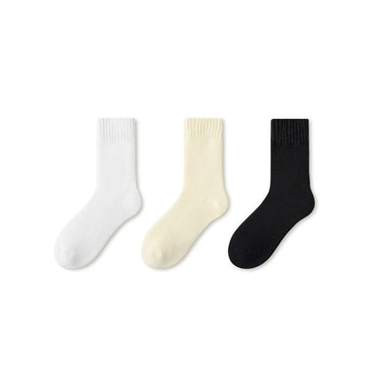 Plain Fleece-Lined Short Socks Set SpreePicky