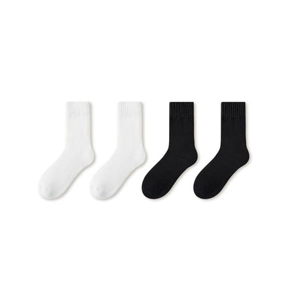 Plain Fleece-Lined Short Socks Set SpreePicky