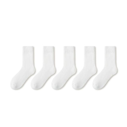 Plain Fleece-Lined Short Socks Set SpreePicky