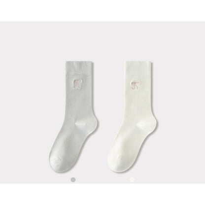 Bow Embroidered Short Socks Set SpreePicky