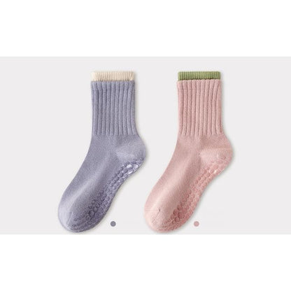 Contrast Trim Ribbed Yoga Short Socks / Set SpreePicky