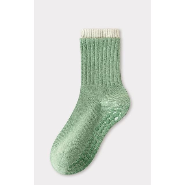 Contrast Trim Ribbed Yoga Short Socks / Set SpreePicky