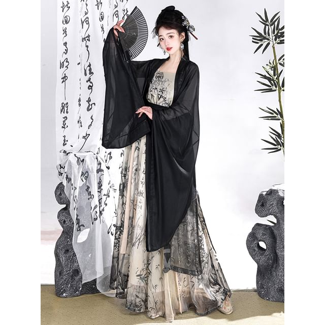 Bamboo Print Traditional Chinese Costume Set SpreePicky