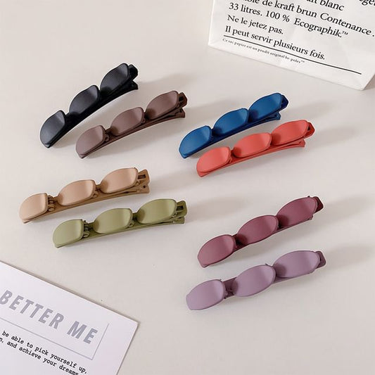 Set of 2: Plain Matte Hair Clip SpreePicky