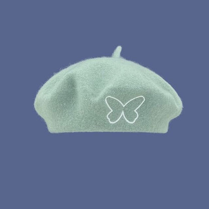 Butterfly Embroidered Beret SpreePicky