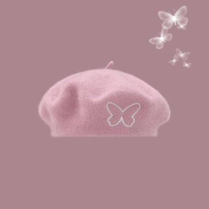 Butterfly Embroidered Beret SpreePicky