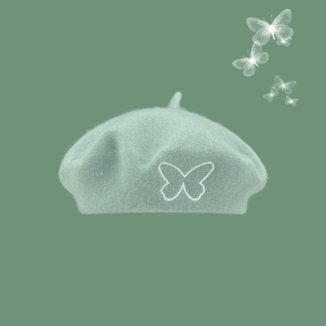 Butterfly Embroidered Beret SpreePicky