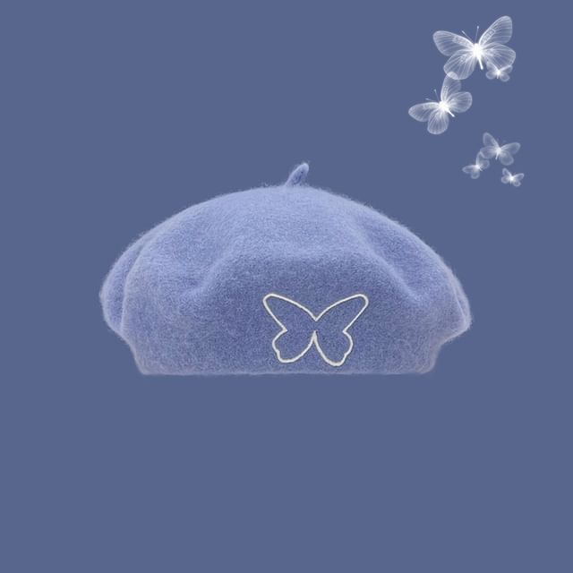 Butterfly Embroidered Beret SpreePicky