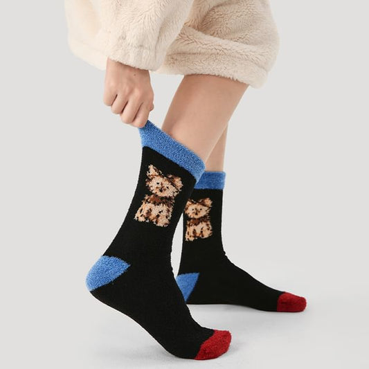 Dog Print Knit Socks SpreePicky