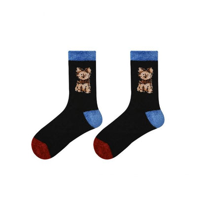 Dog Print Knit Socks SpreePicky