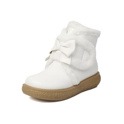 Bow Fluffy Trim Platform Short Boots SpreePicky