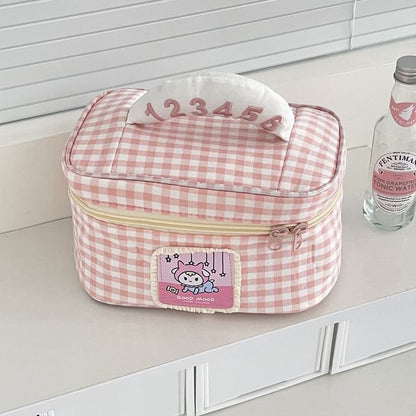 Animal Applique Plaid Fabric Makeup Bag SpreePicky