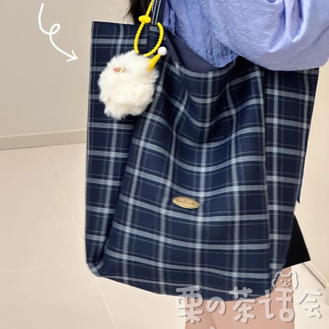 Plaid Tote Bag / Bag Charm / Set SpreePicky