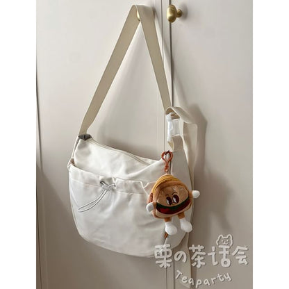 Drawstring Plain Hobo Bag / Bag Charm / Set SpreePicky