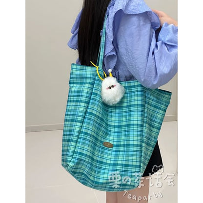 Plaid Tote Bag / Bag Charm / Set SpreePicky