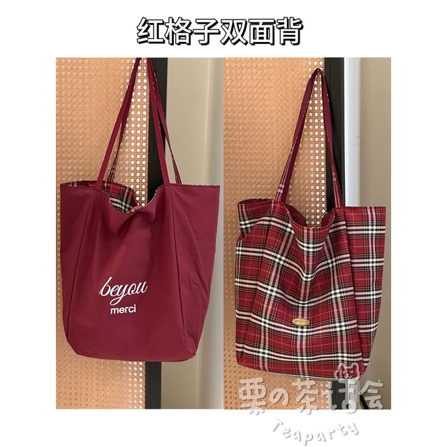 Plaid Tote Bag / Bag Charm / Set SpreePicky