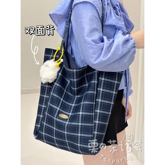 Plaid Tote Bag / Bag Charm / Set SpreePicky