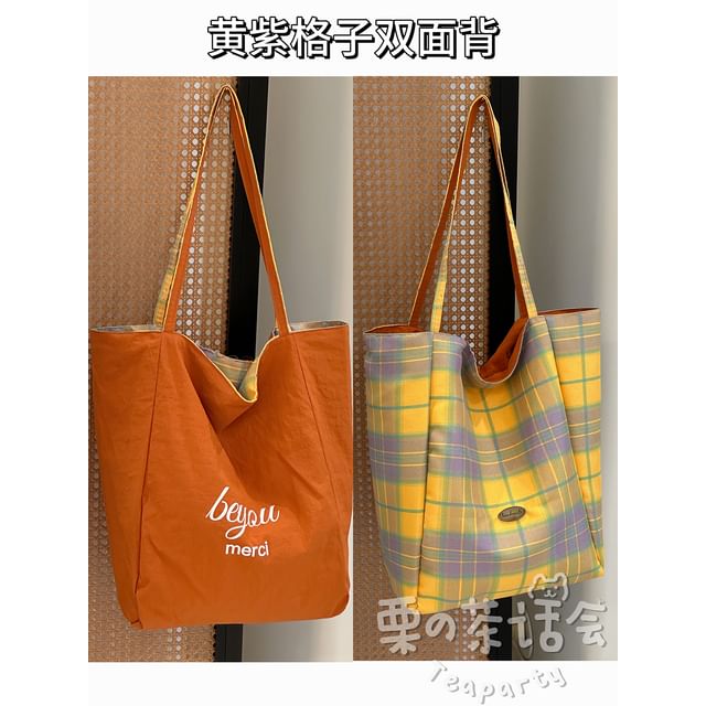 Plaid Tote Bag / Bag Charm / Set SpreePicky