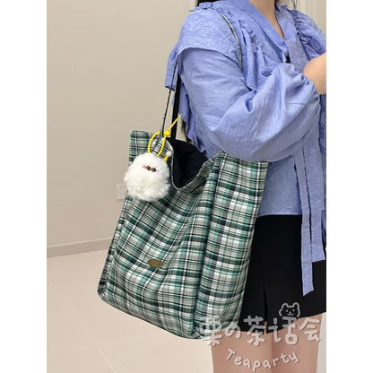 Plaid Tote Bag / Bag Charm / Set SpreePicky