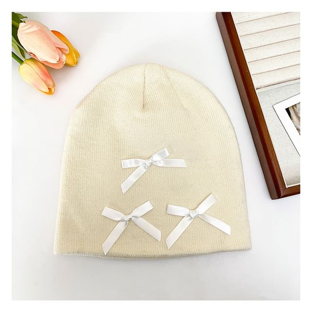 Ribbon Accent Beanie SpreePicky