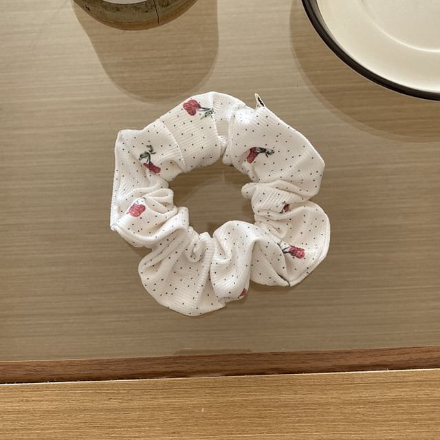 Bow / Floral Print Scrunchie SpreePicky