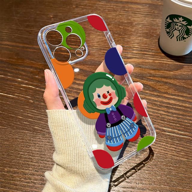 Clown Transparent Phone Case - iPhone 16 Pro Max / 16 Pro / 16 Plus / 16 / 15 Pro Max / 15 Pro / 15 Plus / 15 / 14 Pro Max / 14 Pro / 14 Plus / 14 / 13 Pro Max / 13 Pro / 13 / 13 Mini SpreePicky