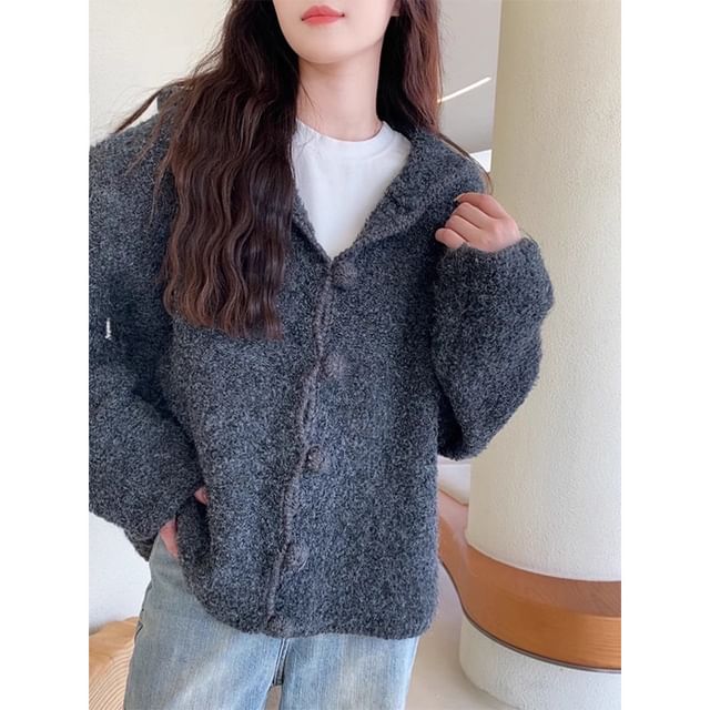 Plain Hooded Oversized Cardigan SpreePicky