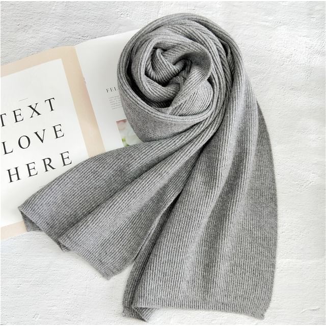 Couple Matching Plain Ribbed Scarf SpreePicky