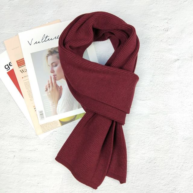 Couple Matching Plain Ribbed Scarf SpreePicky