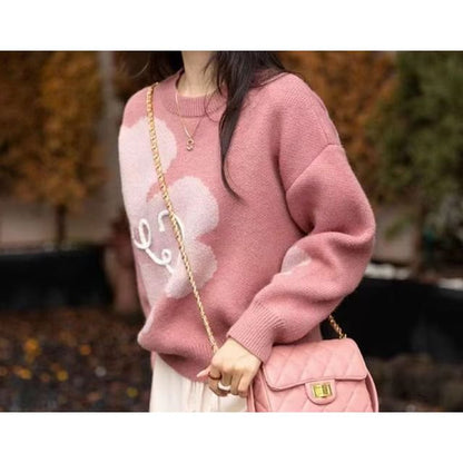 Embroidered Loose Sweater SpreePicky