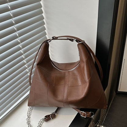 Chain Strap Faux Leather Backpack SpreePicky