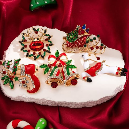 CZ Christmas Alloy Brooch SpreePicky