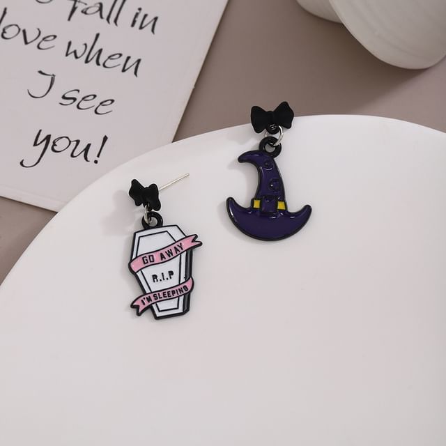 Halloween Cartoon Asymmetrical Alloy Drop Earring SpreePicky