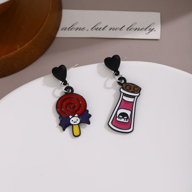 Halloween Cartoon Asymmetrical Alloy Drop Earring SpreePicky